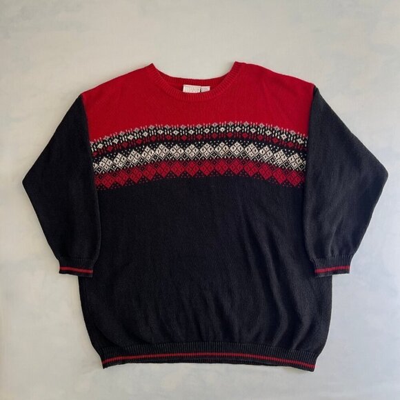 Elisabeth Liz & Co Vintage Oversized Knit Crewneck Sweater - Picture 1 of 5